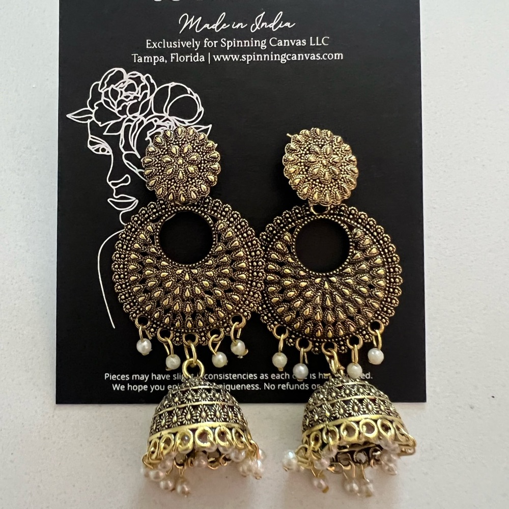 Ethnic gold earrings